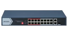Hikvision DS-3E0318P-E/M(C) / Switch / 16x 100 Mbps RJ45 PoE / 1x Gb RJ45 / 1x Gb Combo / 130W PoE budget (DS-3E0318P-E/M(C))