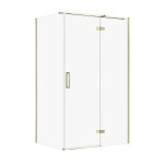 CERSANIT - Sprchový kout JOTA s panty, zlatý, 120x90x195, pravý, čiré sklo S160-029