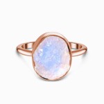 Royal Fashion prsten 14k zlato Vermeil GU-DR23090R-ROSEGOLD-MOONSTONE Velikost: 10 (EU: 61-63)