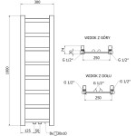 MEXEN - Bolt otopný žebřík/radiátor 1000 x 300 mm, 197 W, černá W126-1000-300-00-70