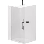 CERANO Sprchová zástěna Walk-in Onyx Top Cube L/P - 8 mm - hranatá vzpěra - černá matná, transparentní sklo - 120x200 cm