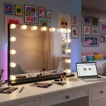 REA - Zrcadlo LED HOLLYWOOD Black 80x60 HOM-12014