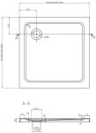 MEXEN/S - Flat Sprchová vanička čtvercová slim 100 x 100, černá + zlatý sifon 40701010G