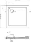 MEXEN/S - Lima sprchový kout zalamovací dveře 80 x 80, transparent, zlatý + Flat černá vanička se sifonem 856-080-080-50-00-4070G