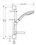 HANSGROHE - Croma 100 Set sprchové hlavice, 4 proudy, tyče 0,65 m a hadice, chrom 27772000