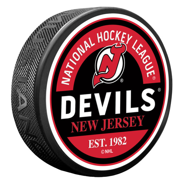 Mustang Puk New Jersey Devils NHL Block Textured Puck