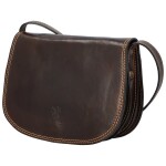 Stylová v pevném provedení dámská kožená crossbody Sajmon, tmavě hnědá
