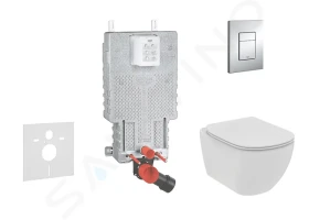 Grohe Set předstěnové instalace, klozetu a sedátka Ideal Standard Tesi, tlačítka Skate Cosmopolitan, chrom 38643SET-KE