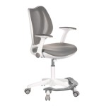 Dětská židle, výškově nastavitelná, šedá síťovina, KA-C806 GREY