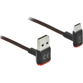 DeLock EASY-USB černá / USB kabel / USB-A - USB-C / úhlový / 0,2 m (85274)