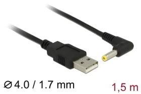 Delock USB DC 4.0 x 1.7 mm samec 90° / Napájecí kabel / 1.5 m (85544)