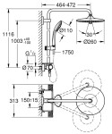 GROHE - Vitalio Joy Sprchový set 260 s termostatem na zeď a poličkou, chrom 26403002