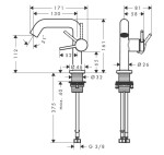 HANSGROHE - Tecturis S Umyvadlová baterie, CoolStart, EcoSmart+, kartáčovaný černý chrom 73321340