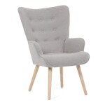 Křeslo ušák, šedá, látka bouclé, AK-309 GREY2