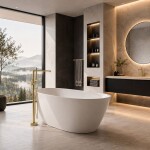 REA - Volně stojící baterie Logan Brush Gold REA-B2221