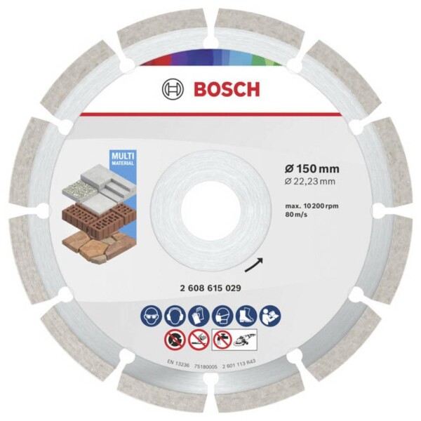Bosch Accessories 2608615042 2608615042 diamantový řezný kotouč Průměr 150 mm Ø otvoru 22.23 mm beton, cihla, Měkká hornina 10 ks