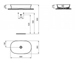 IDEAL STANDARD - Ipalyss Umyvadlo na desku, 60x38 cm, bez přepadu, Powder E1396X8