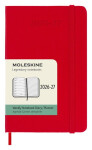 18měsíční diář Moleskine 2026-27 - tvrdé desky, S, týdenní, červený