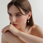 Stříbrné náušnice s černou perlou Elenia - stříbro 925/1000, Stříbrná Černá