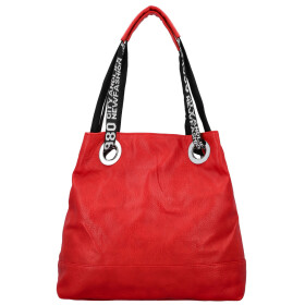 Módní dámská koženková kabelka na rameno Žanet, červená