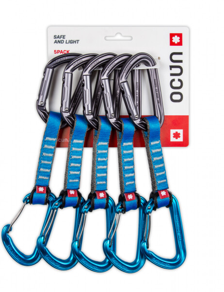 Expres set Ocún Hawk QD combi PA 16mm 10cm - 5 pack modrá