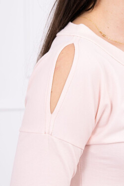 Šaty s potiskem Honey model 18744052 pudrově růžové - K-Fashion Velikost: UNI