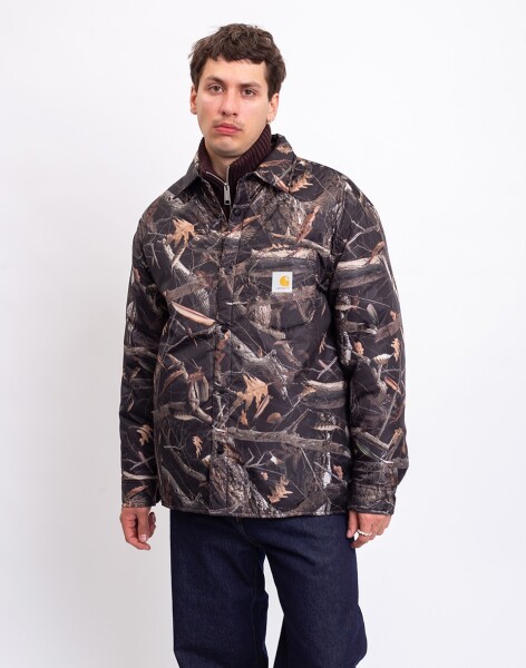 Carhartt WIP Kandler Shirt Jacket Camo Feather Tree, Black M