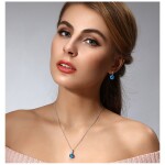 Náušnice Swarovski Elements Bernadette Topaz, Světle modrá