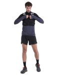 Pánská merino mikina ICEBREAKER Mens 200 Realfleece Descender LS Half, Black/Graphite velikost: L