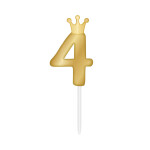 SVÍČKA zlatá s korunkou ČÍSLO 4 - Albi