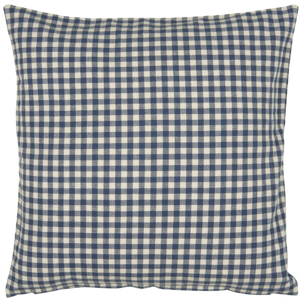 IB LAURSEN Povlak na polštář Lauge Blue Checks 50 x 50 cm, modrá barva, bílá barva, textil