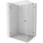 MEXEN/S - Lunar-B sprchový kout dveře křídlové levá 90 x 80, transparent, měď kartáčovaná 832-090-080-65-00-L