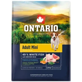 Ontario Adult Mini Fish Brown Rice 2.25kg / Granule pro dospělé psy (214-13109)
