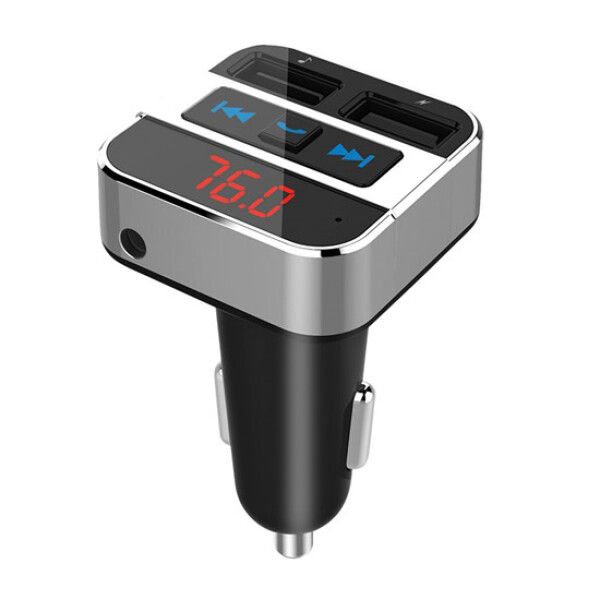 Solight BT02 FM transmitter s bluetooth připojením do auta / 2x USB + handsfree (8592718023645)