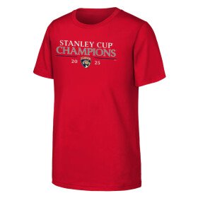 Fanatics Dětské tričko Florida Panthers NHL 2025 Stanley Cup Champions Signature Roster T-Shirt - Red Velikost: Předškolní 7 (7 let)