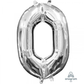 Amscan Balónek foliový narozeniny číslo 0 stříbrný 35 cm Amscan Balónek foliový narozeniny číslo 0 stříbrný 35 cm
