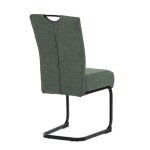 Židle jídelní, taštičkové pružiny v sedáku, zelená látka, černý kov