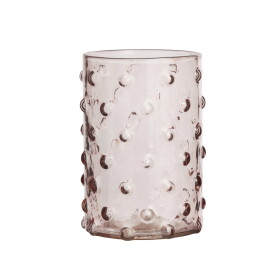 MADAM STOLTZ Sklenice Dotted Light Peach 250 ml, růžová barva, sklo