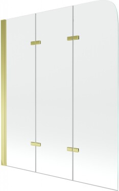 MEXEN - Felix vanová zástěna trojkřídlá 120x140 cm, průhledný, zlatá 890-120-003-50-00