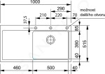 FRANKE - Mythos Fragranitový dřez MTG 611/7, 1000x515 mm, onyx 114.0250.542