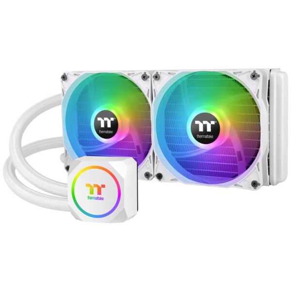 THERMALTAKE TH240 ARGB bílá / AIO vodní chladič CPU / 2x 120 mm / 1500 RPM @ 28.2 dB / 59.28 CFM (CL-W301-PL12SW-A)