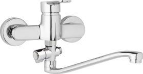 JB Sanitary Nástěnná umyvadlová a sprchová baterie MIRAM, rozteč 150 mm, otočný přepínač, bez příslušenství, S ramínko 250 mm M10 37 20