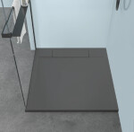 CERANO - Sprchová vanička čtvercová Loro - litý mramor - tmavě šedá - 90x90x3,5 CER-8050BD80370