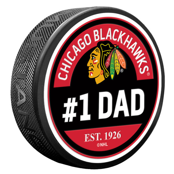 Mustang Puk Chicago Blackhawks NHL #1 Dad Textured Puck