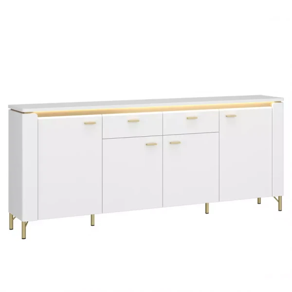 Komoda Lazio LAZK03 U008/U080 4D2S bílá/bílá alpský