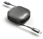 Hama USB-C černá / Navíjecí nabíjecí kabel / 60 W / 1 m