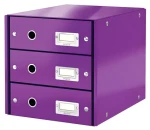 LEITZ Zásuvkový box ClickStore purpurová / 3 zásuvky / karton / 28,6 × 35,8 × 28,2 cm (60480062)