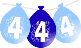 Balonky narozeniny číslo 4, visící 5ks modré balonky.cz Balonky narozeniny číslo 4, visící 5ks modré balonky.cz