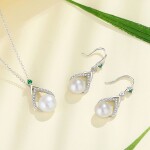 Souprava šperků se sladkovodní perlou Caroline, stříbro 925/1000, 40 cm + 4 cm (prodloužení) Bílá