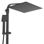 Erga Goba, sprchová souprava s termostatickou baterií a dešťovou hlavicí 30x30 cm, černá matná, ERG-YKA-BP.GOBA-THERM-30-BLK